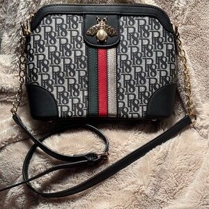 Black and Red Designer Crossbody Bag